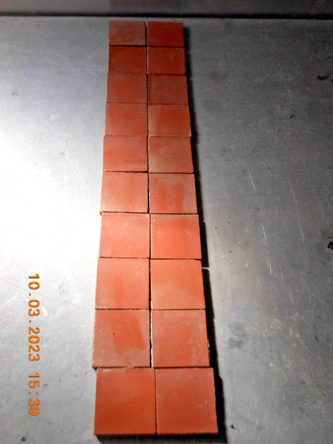 20  reclaimed antique Victorian quarry floor tiles red terracotta  *