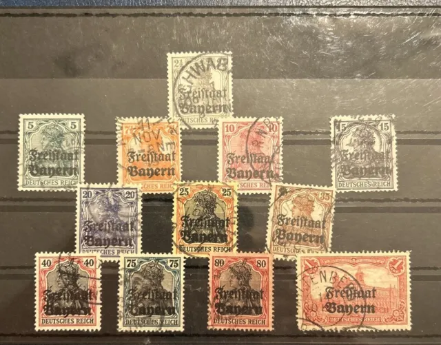briefmarken altdeutschland bayern gestempelt (Mi nr. 136-148)