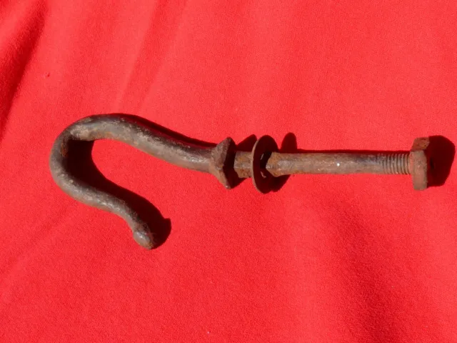 18-19th C Blacksmith Forged Iron CONESTOGA COVERED WAGON STAY HOOK 8" Long