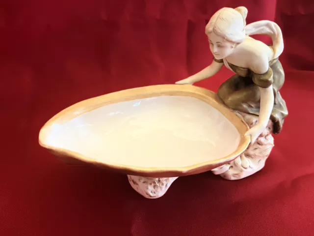 Royal Dux Porcelain lady with bowl circa 1912-1951