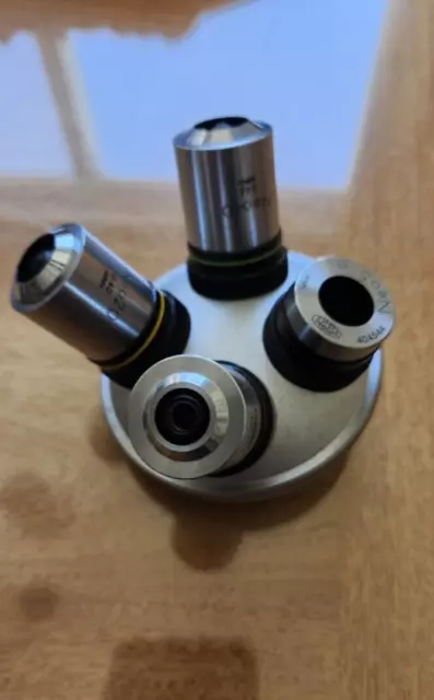Olympus Microscope Turret with Neo 5, 10, 20, 40 objectives
