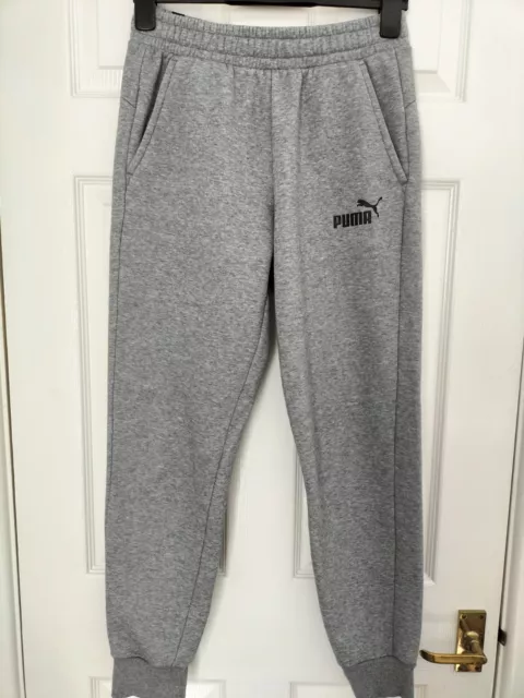 Mens Puma Size Small S Grey Marl Cuffed Sport Gym Athletic Jogger Track Bottoms