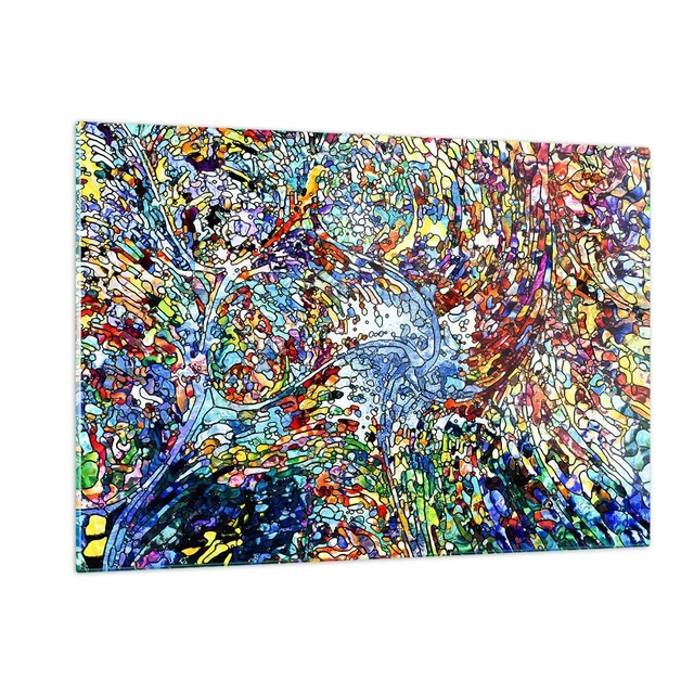 Impression sur Verre 120x80cm Tableaux Image Photo Chemin Feuilles