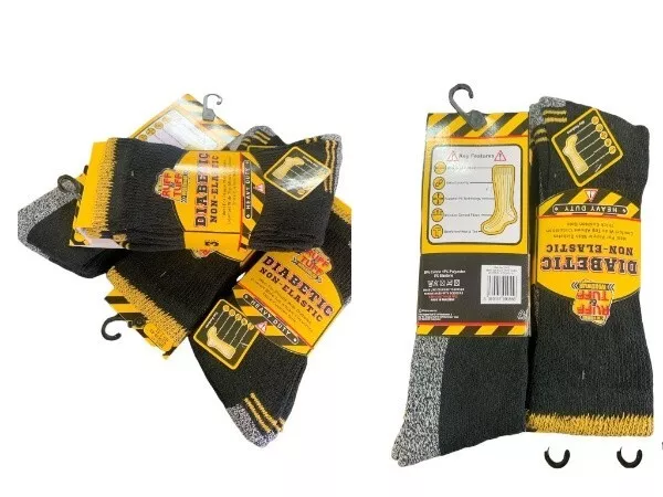 Men's Workwear Ruff and Tuff Non Elastic Heavy Duty Diabetic Socks UK 6-11