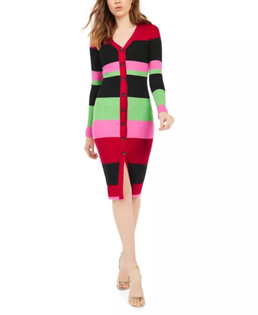 Planet Gold Juniors' Metallic-Stripe Sweater Dress, Multicolor, Size S, NwT