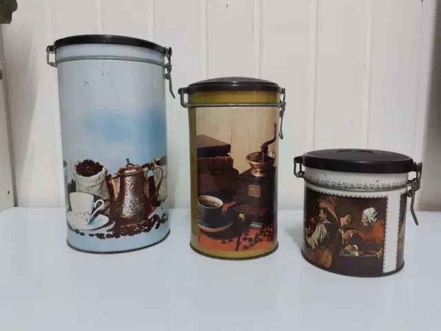 BARATTOLI ERMETICI IN latta Da Caffe' Vintage da collezione EUR 30,00 -  PicClick IT