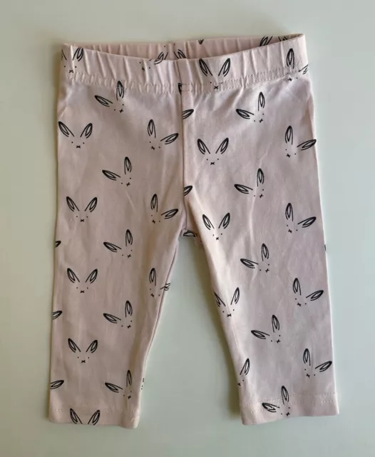 Walnut baby girl size 3-6 months pale pink leggings pants bunny ears, VGUC