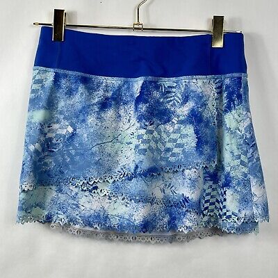 IVIVVA by Lululemon Skirt Skort Girls Size 12 Pleated Tennis Skirt Blue Back Zip