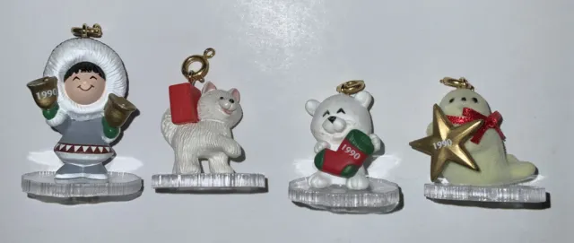 Hallmark Keepsake Ornaments 1990 Little Frosty Friends Miniature Lot of 4