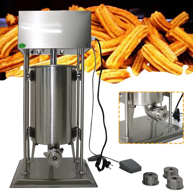 15L Commercial Churro maker Machine Electric Sausage Stuffer/Filler W/4xMold 40W