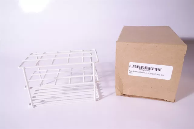 Karter Scientific 212I2 Wire Test Tube Rack, 17mm dia, Holds 15 Tubes, White