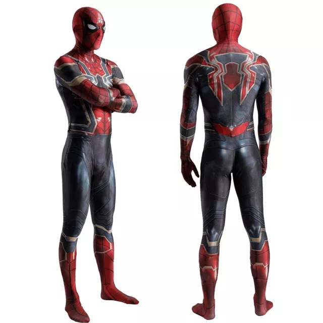 Peter Parker Iron Spider-Man Costume New Avengers Cosplay Bodysuit Adult Kids