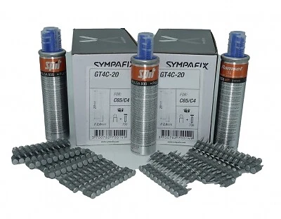 C4-20 Nagel Sympafix 2,6x20mm 1400Stk. mit 3x Gas Spit Pulsa 800+, 40+