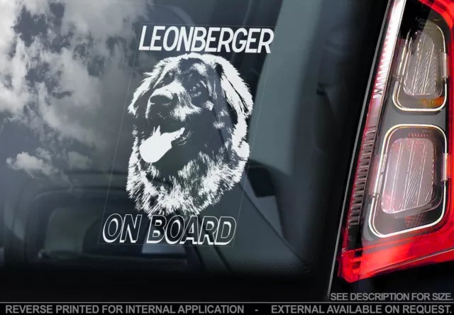 Leonberger - Car Window Sticker - Dog on Board Sign Art Gift - TYP1