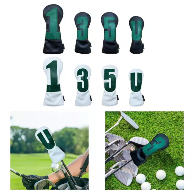 Golf Club Head Cover PU Protection Wood Replacement Velvet Lining Waterproof