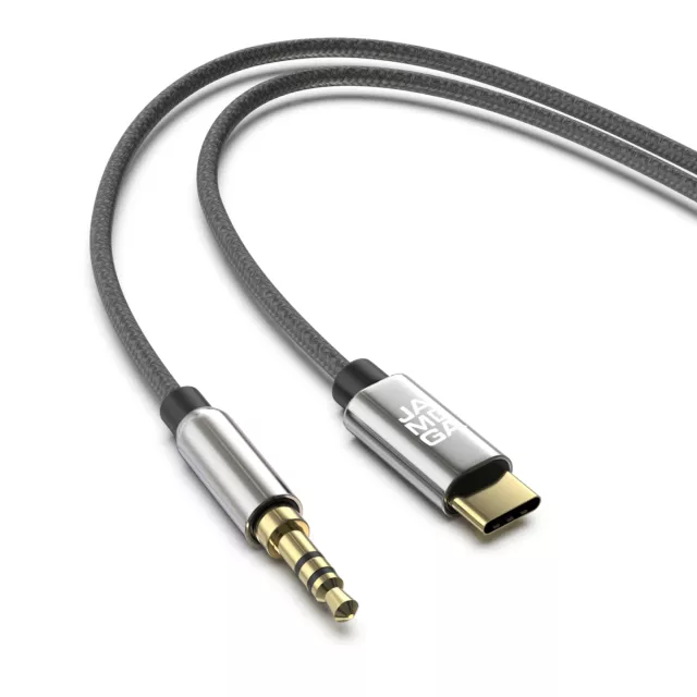 USB C Klinke Aux Kabel Typ C auf 3.5mm Klinkenkabel Nylon für Samsung Spacegrey