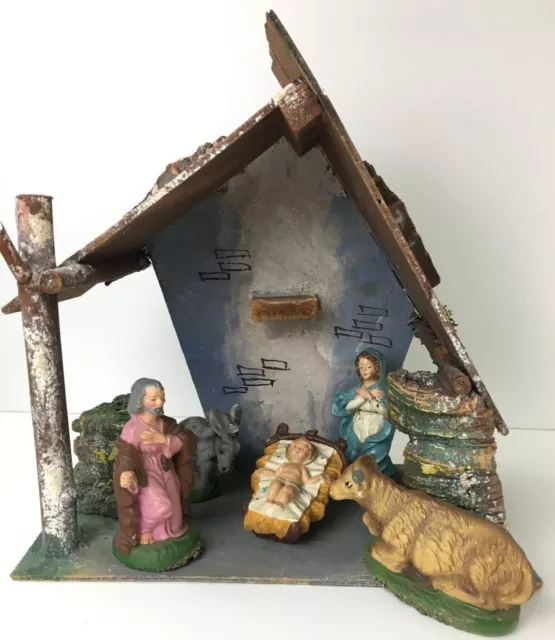 🌠 Vintage Original Christmas nativity scene 60s 70s Statuine Presepe Natale