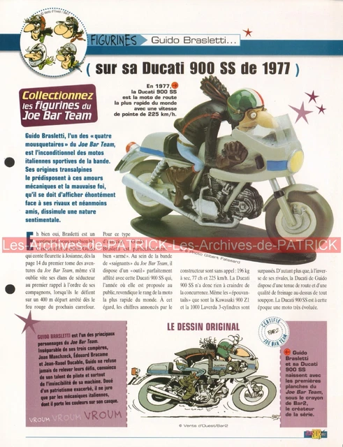 Ducati 900 SS Joe Bar Team 1/18 Solido + Figurine (neuf, Collection BD)
