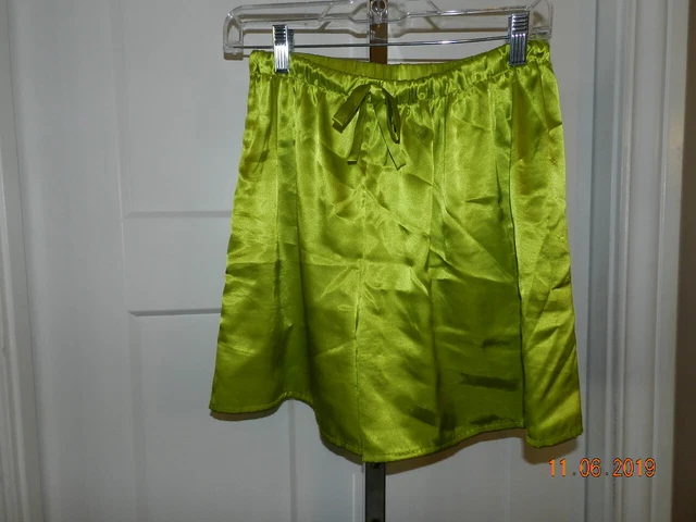 Vintage Satin Tap Panties / Shorts / Loungewear chartreuse green The Limited 16