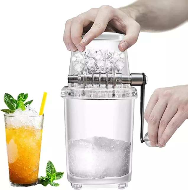 1.25L Ice Crusher Machine Manual Ice Cube Crusher Home Kitchen Barware Tool UK