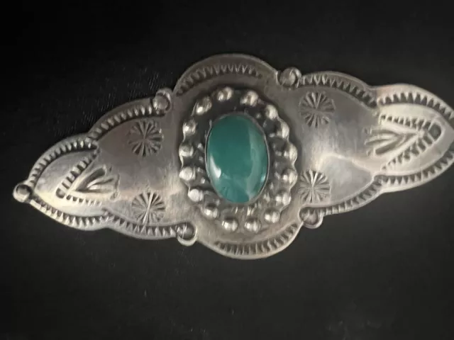 Fred Harvey Era Vintage Navajo Sterling Turquoise Cuff Bracelet