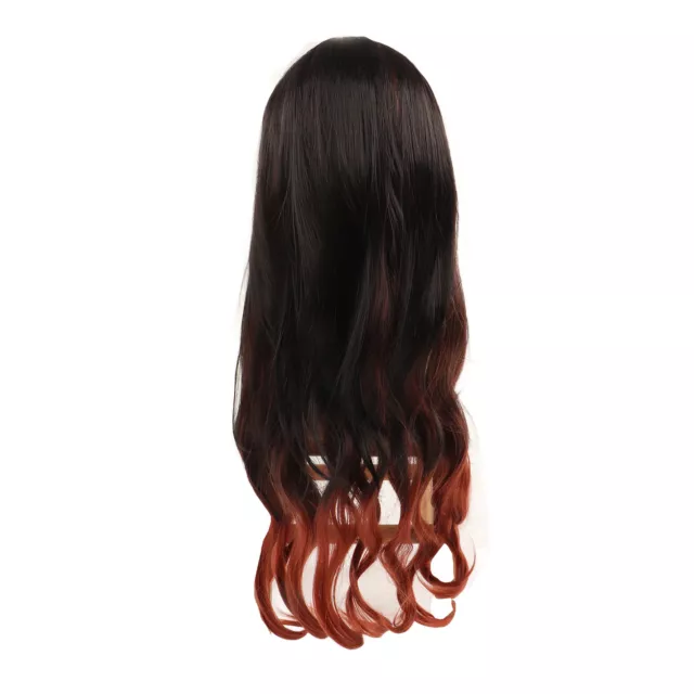 Anime Black Orange Wig Adjust Size Gradient Color Long Wavy Character GSA