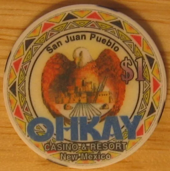 Ohkay $1 Casino Poker Chip New Mexico Eagle