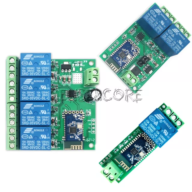 DC 12V 1/2/4Channel Bluetooth Relay Module APP Control Switch IoT Smart Home