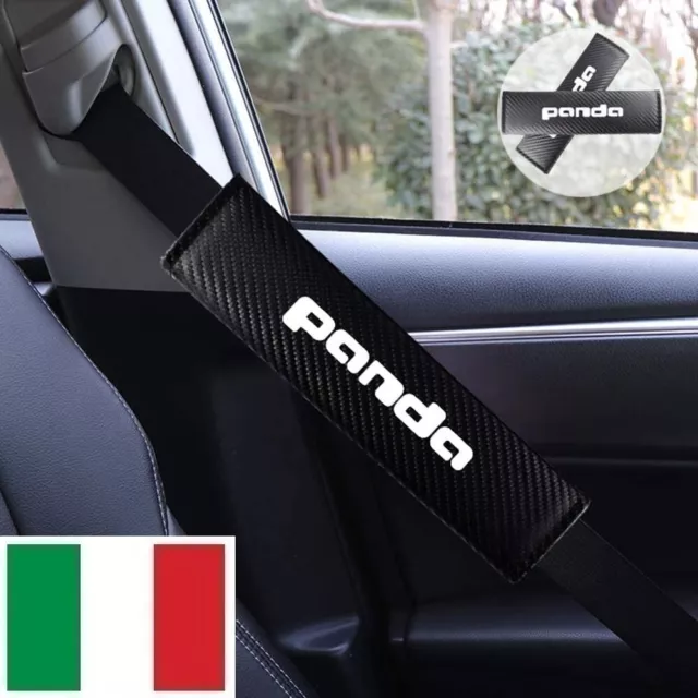 COPPIA 2 COPRI Cintura di Sicurezza Per Fiat PANDA 4x4 CARBONIO
