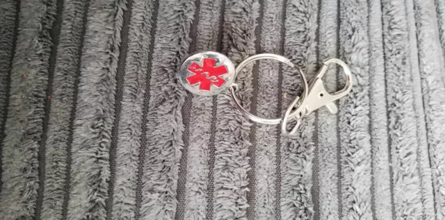 Alerta médica SOS etiqueta de advertencia de emergencia broche de langosta dije médico
