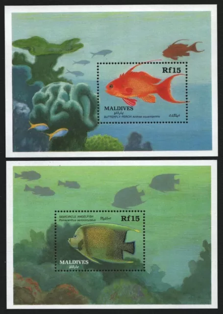 Malediven 1989 - Mi-Nr. Block 153-154 ** - MNH - Fische / Fish