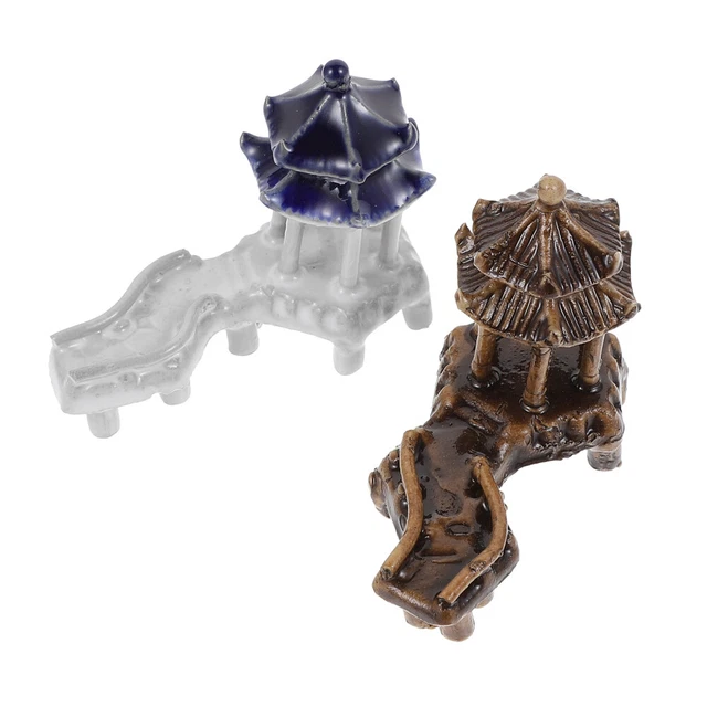 2 Pcs Aquarium Decoration Aquarium Landscaping Pavilion Table Topper Decorate