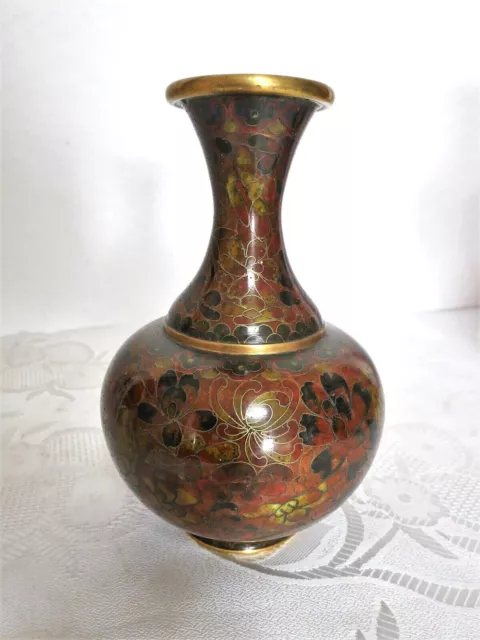 Vase Cloisonne Messing emailliert