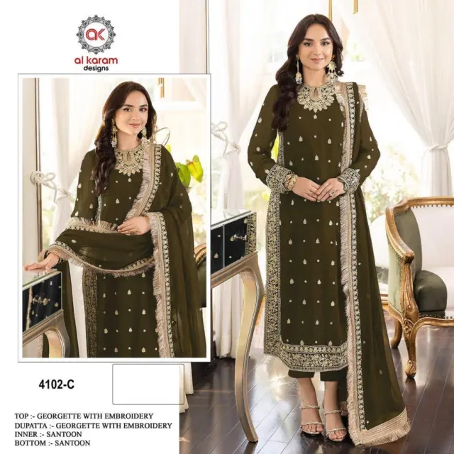 Indian Designer Beautiful Salwar Kameez Set Pakistani Women's Ethnic Suit Set