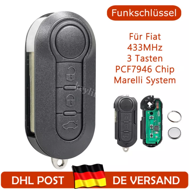 433MHz Klapp Schlüssel für FIAT 500 Ducato Punto Peugeot Boxer Citroen Jumper