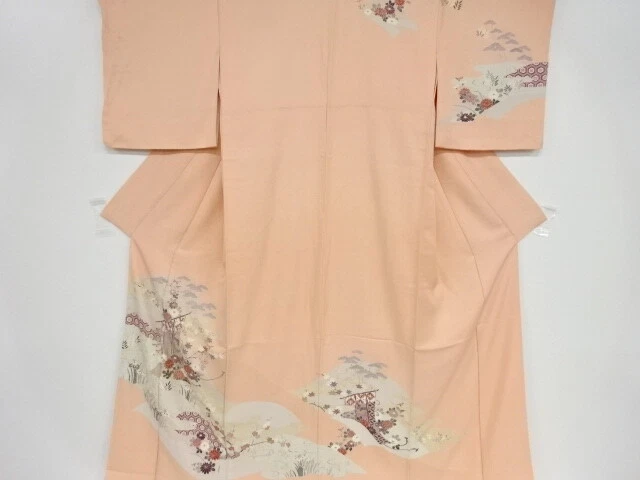 42435# Japanese Kimono / Antique Kimono / Kiku & Ume Blossom