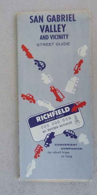 1965 San Gabriel street map  Richfield oil  gas Pomona Covina Clairmont Ontario