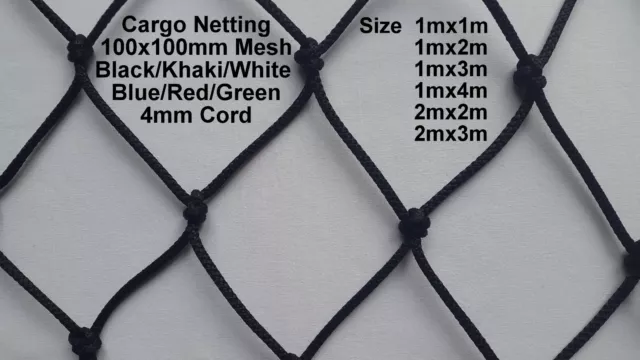 Cargo Net Strong Heavy Duty Netting Garden Car Van Truck Trailer Nets 4mm Cord