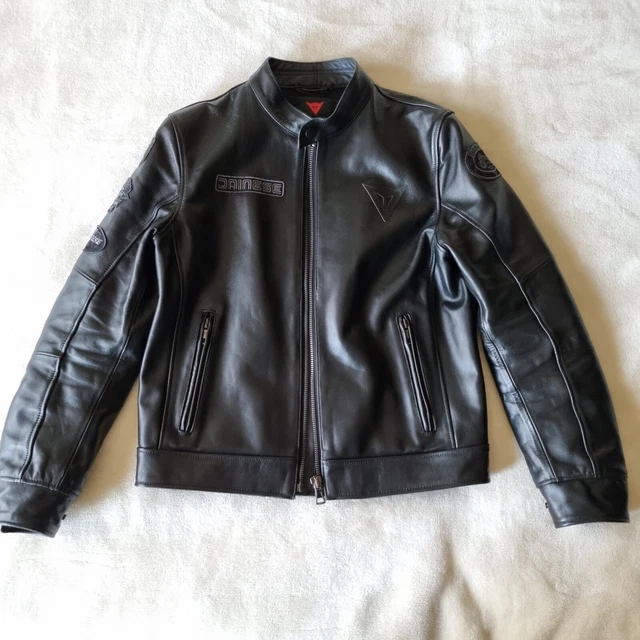 DAINESE LEGACY BLACK leather moto jacket Size 50 or M 170.00