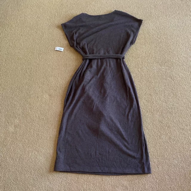 Women's Old Navy Gray Ribbed Belted Dress Size Small New With Tags 3