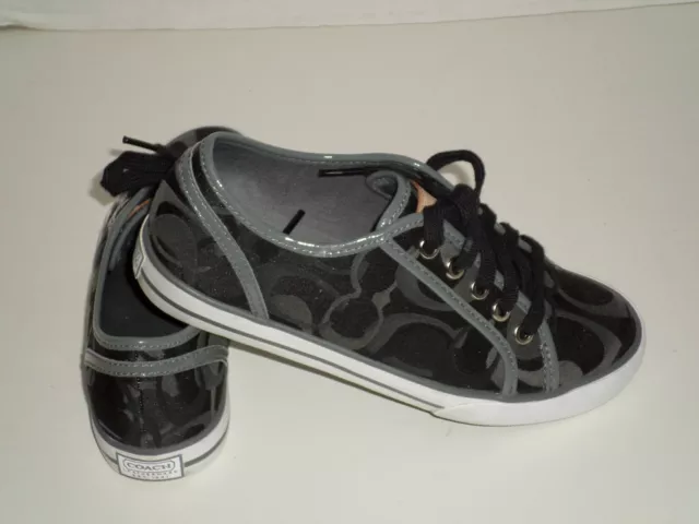 Coach Q998 Dee Women's Optic Signature C Black Gray Sneakers Size 5 Super Cute