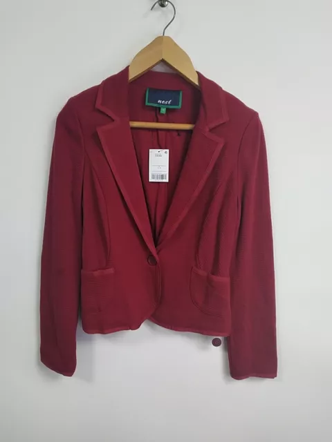 Next Women's Jacket Size UK 10 EUR 38 Red Cotton Lined Short Length BNWT