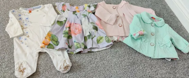 Baby Girls 0-3 Months TedBaker Jacket Dress Babygrow Bundle