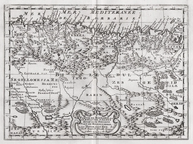 Algeria Algerie Constantine Africa Afrique Carte Map Card Sanson 1680