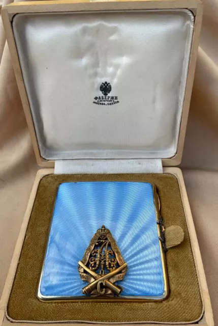 Antique Russ Empire 84 Silver enamel Diamond Cigarette case