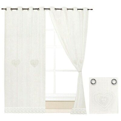1 telo 90x120 cm, Beige-chiaro Tendina per Finestra e Portafinestra con Passanti Tendina Tinta Unita Effetto Lino per Soggiorno e Camera da Letto Tendina Mara 