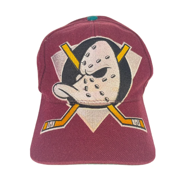 Vintage Mighty Ducks Of Anaheim Hockey Big Logo Embroidered SnapBack Hat AJP Vintage Mighty Ducks Of Anaheim Hockey Big Logo Embroidered SnapBack Hat AJP