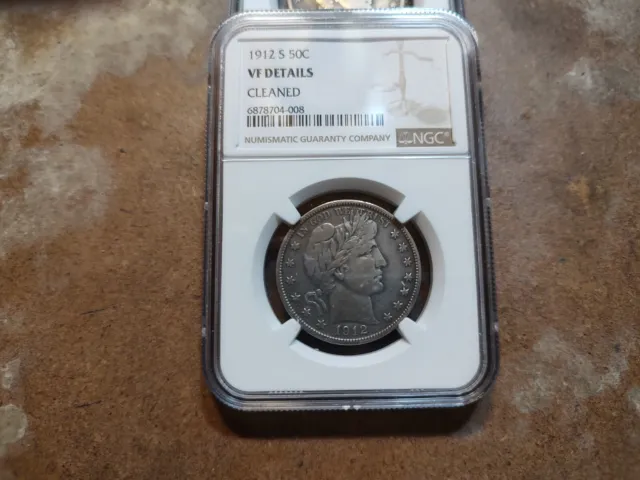 1912 S Barber Half Dollar Vf Details..NGC Graded