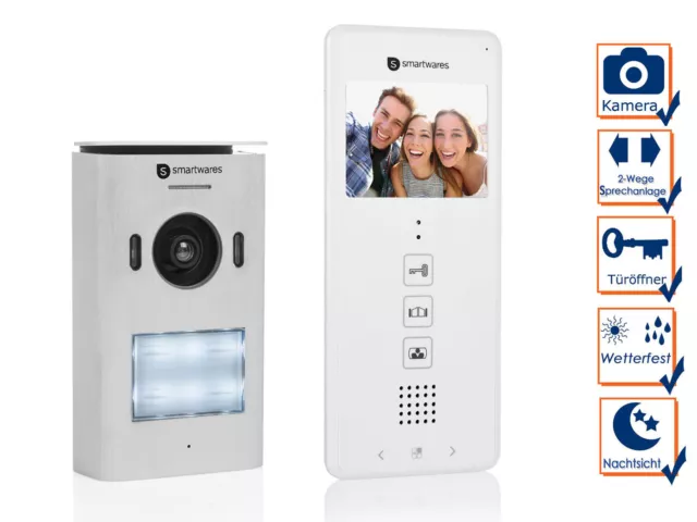 Smartwares  DIC-22112 , 2-Draht ,Video-Türsprechanlage 1-Familienhaus, Kamera