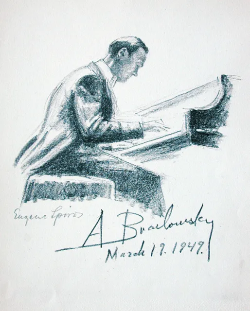 Eugen Spiro 1874-1972: Pianist Alexander Brailowsky Klavierspieler 1949 Musiker